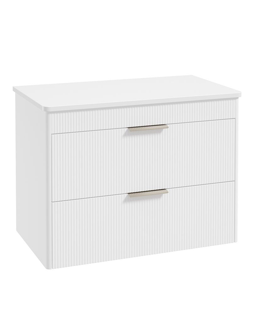 Sonas Reed 800mm 2 Drawer Countertop Wall Hung Unit with Optional Basin – Matt Lakeshore Lily