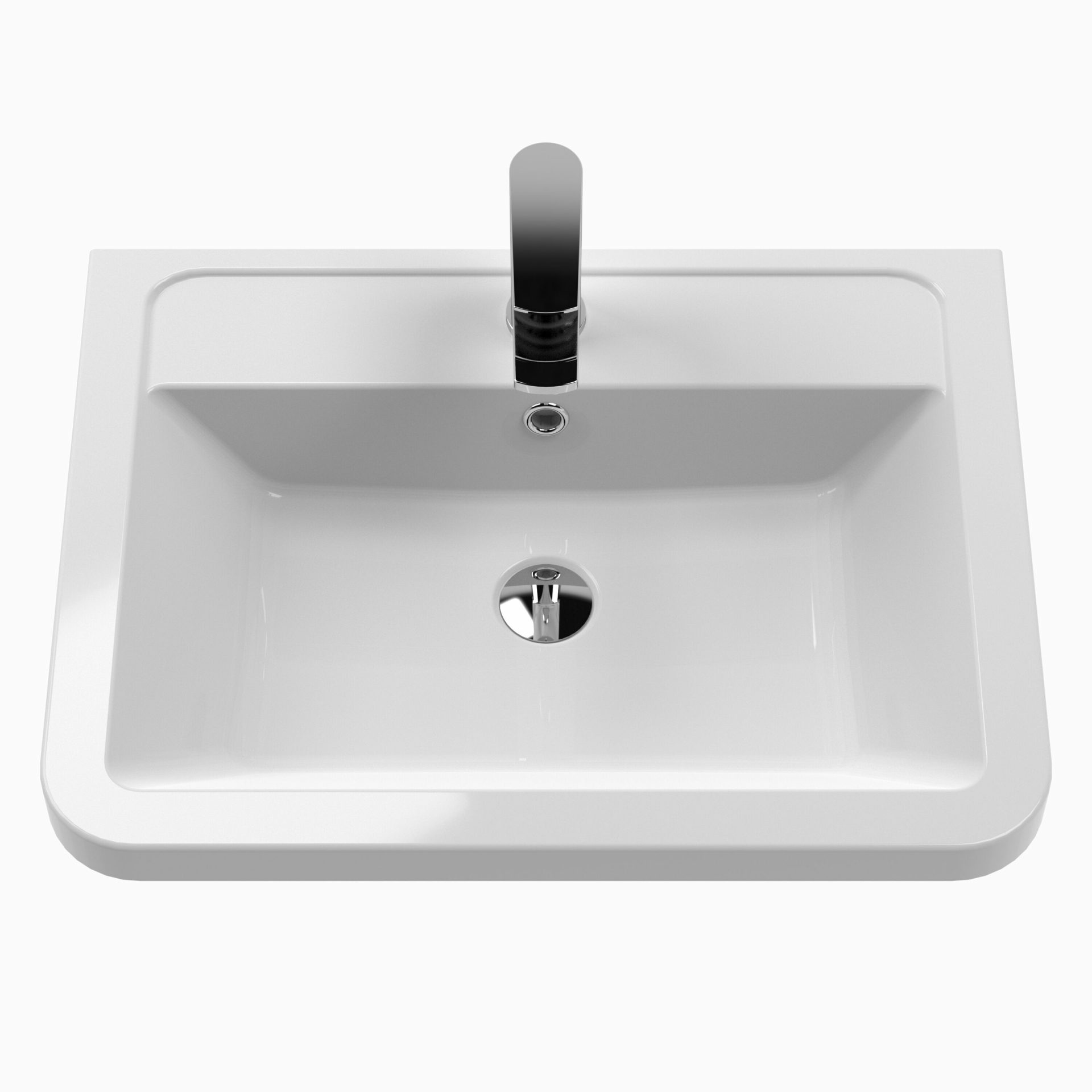 Nuie Parade 600mm 2 Drawer Wall Hung Vanity Unit & Ceramic Basin – Gloss White
