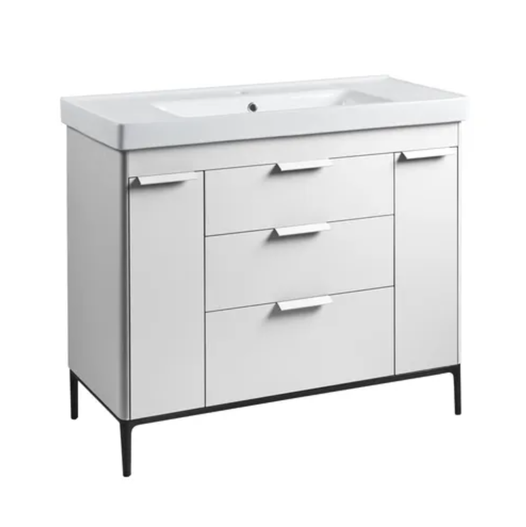 Roper Rhodes Fairmont 1000mm Freestanding Vanity Unit & Basin – Gloss White