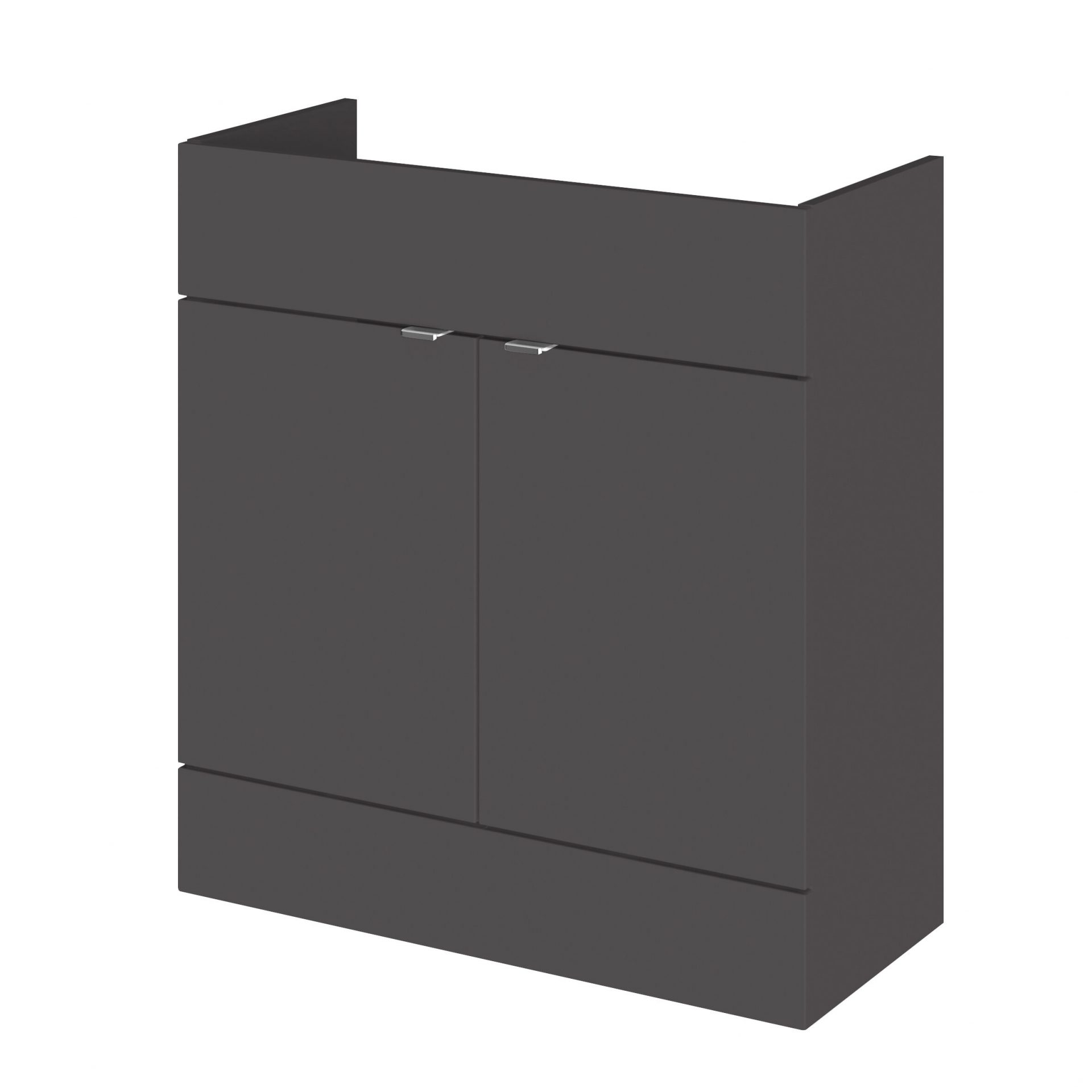 Hudson Reed Fusion Full Depth 800mm 2 Door Floor Standing Vanity Unit – Gloss Grey
