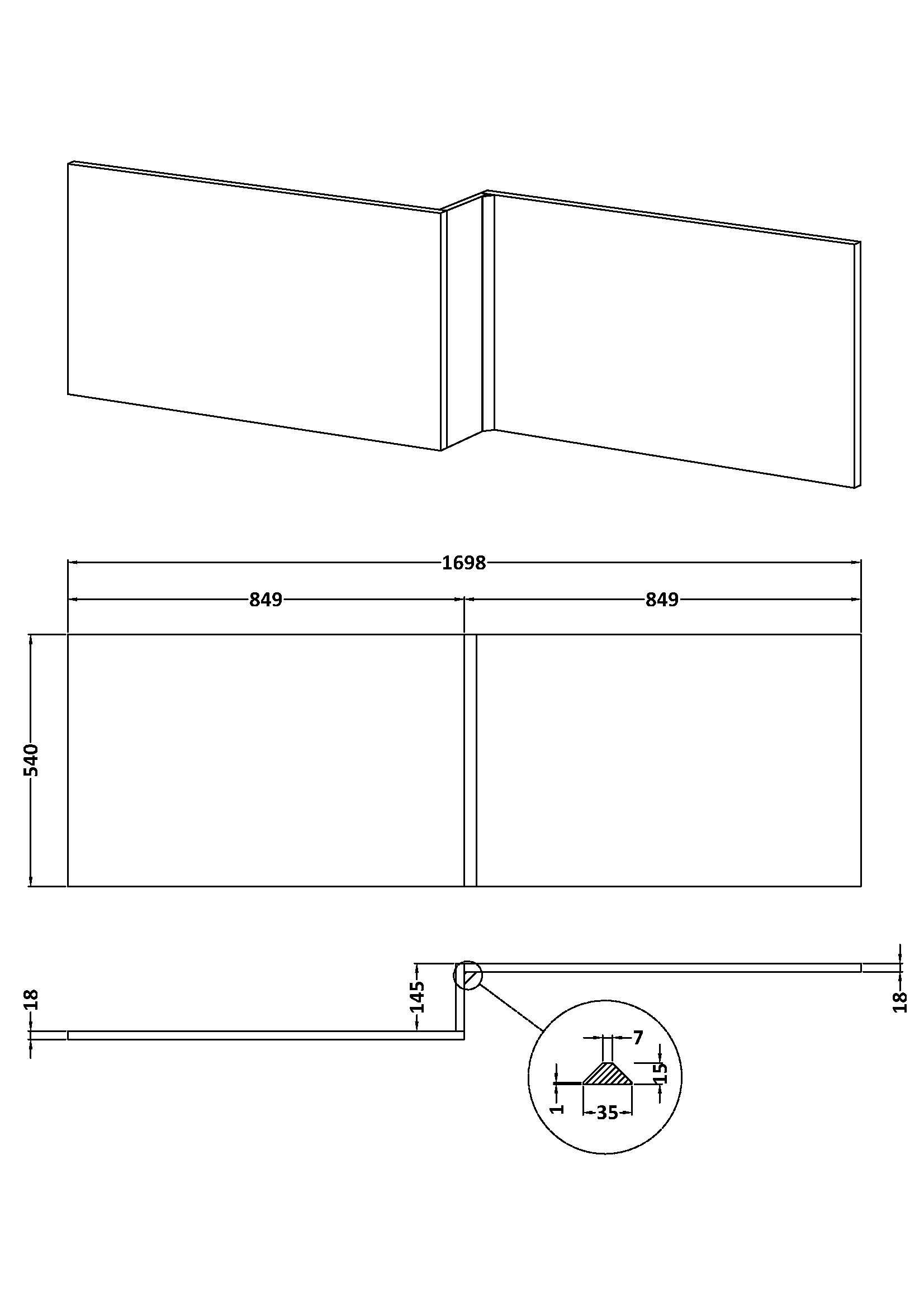 Hudson Reed Fusion 1700mm L-Shaped MDF Shower Bath Front Panel – Gloss White