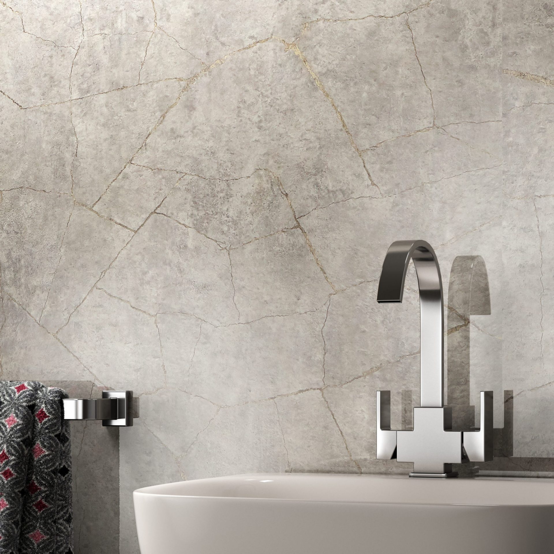 Showerwall Impression Collection Wall Panel – Silver Slate Matt