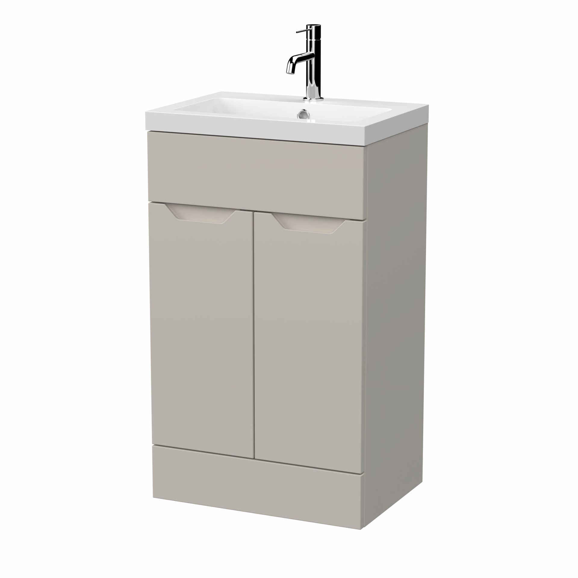 Nuie Lux Loave 500mm 2 Door Standard Floorstanding Unit – Pebble Grey