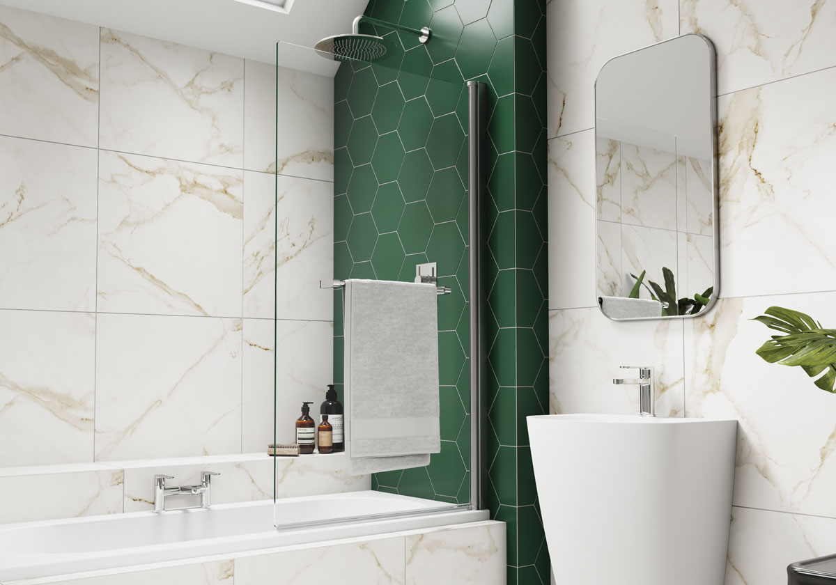 Kudos Inspire Single Panel Bath Screen – Chrome