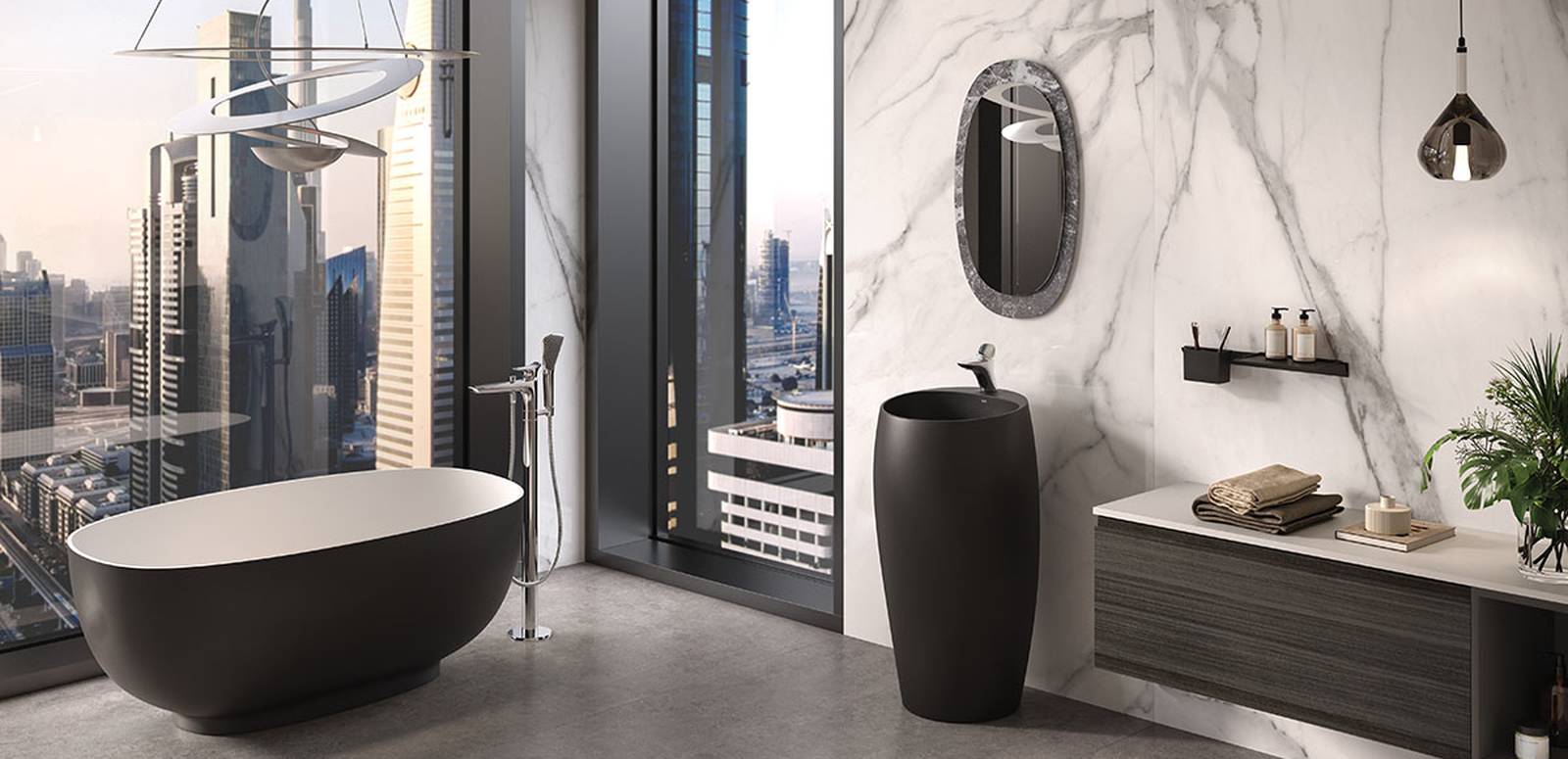 Rak-Cloud 500 Freestanding Basin – Matt Black