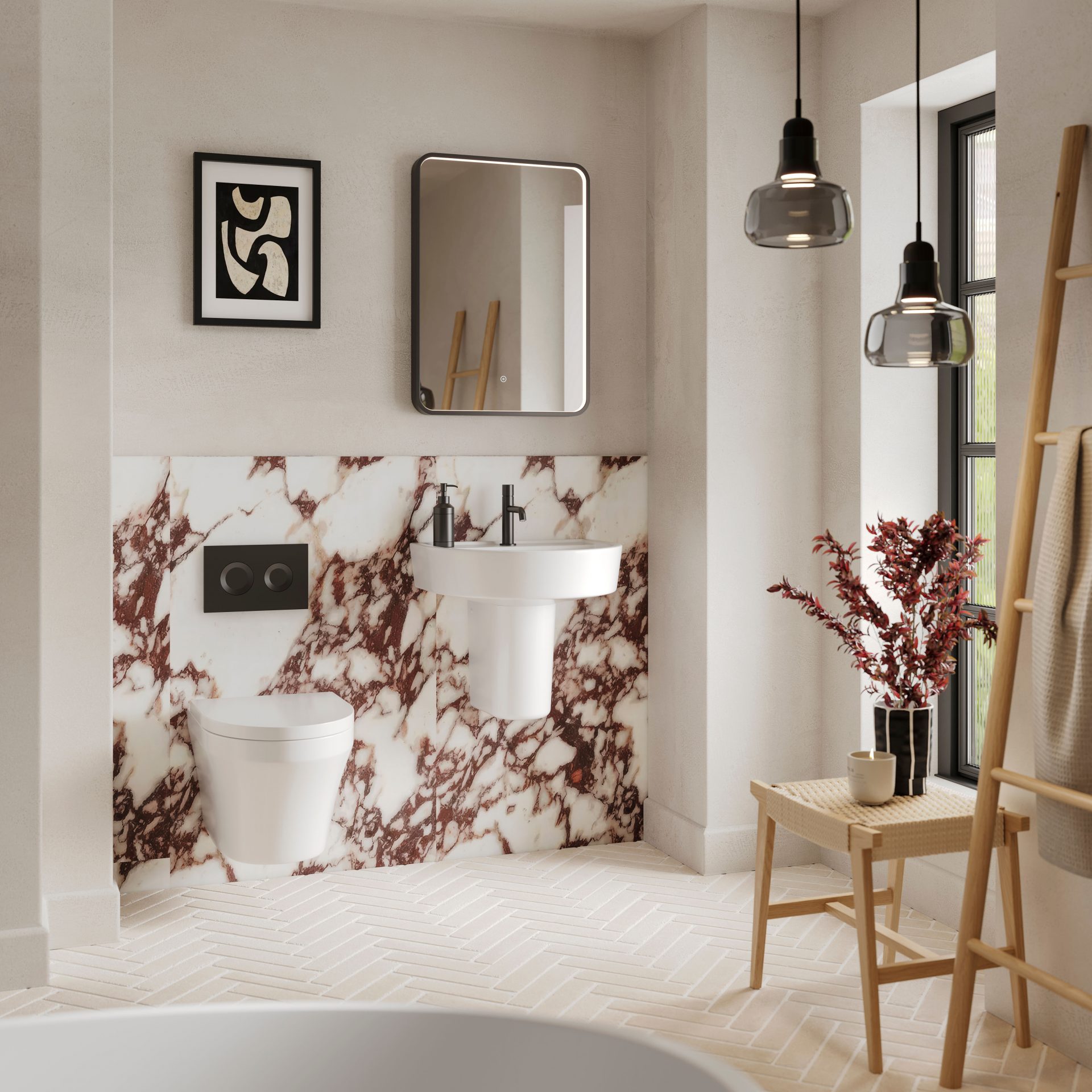 Nuie Lux Heacham 1TH Basin & Semi Pedestal