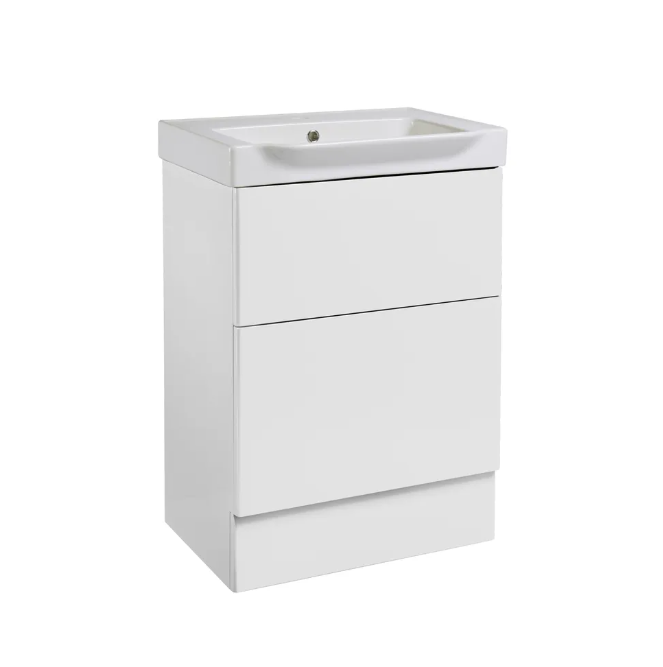 Roper Rhodes Academy 600mm 2 Drawer Freestanding Unit & Basin – Gloss White