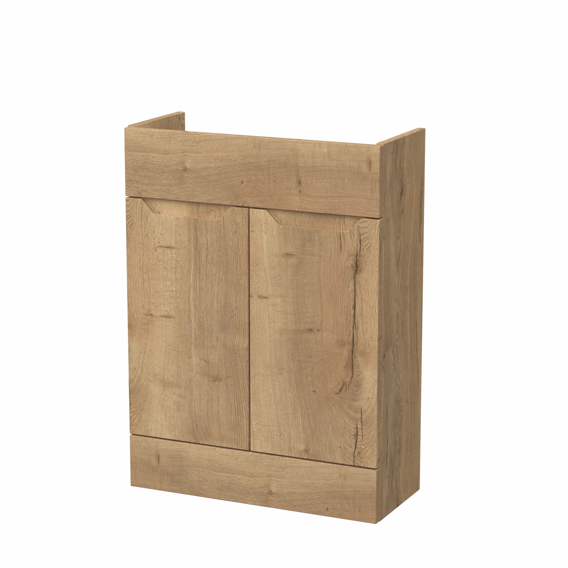 Nuie Lux Loave 600mm 2 Door Slim Floorstanding Unit – Autumn Oak