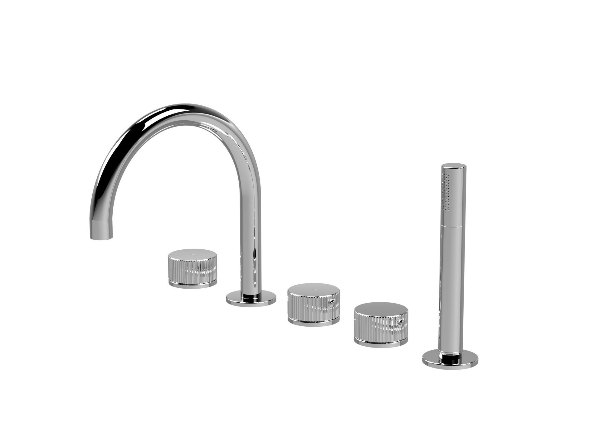 Nuie Lux Esker 5TH Deck Mounted Bath Shower Mixer (C Spout) – Chrome