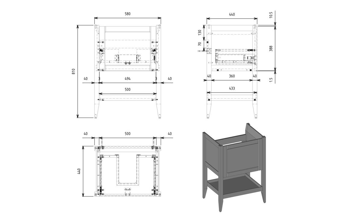 MyBathrooms Fonte 650mm 1 Drawer Floor Standing Unit & Basin – Matt White