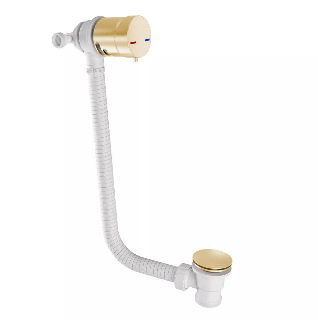 Eastbrook Bath Mixer Filler Tap with Push Button Waste – Brushed Brass