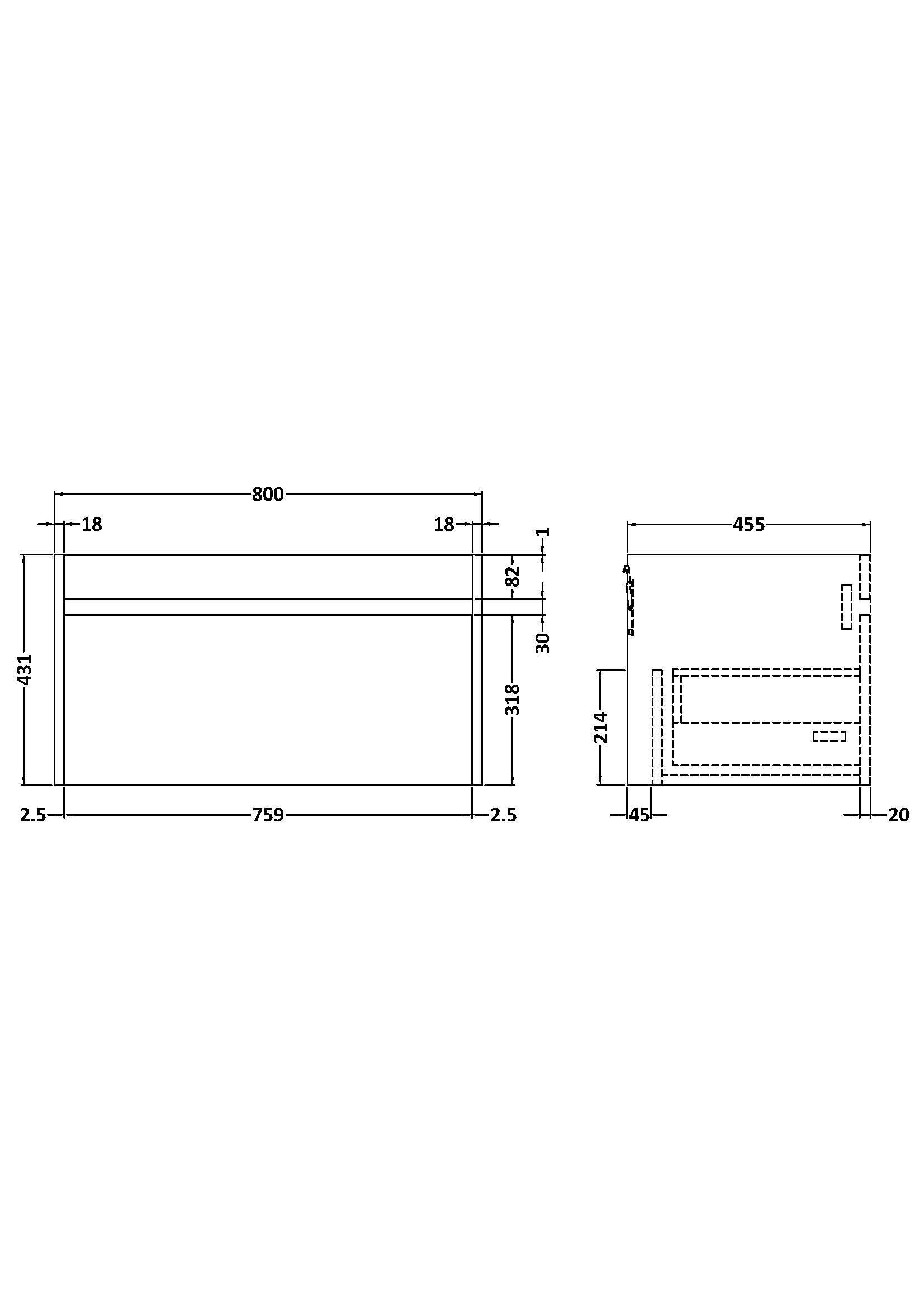 Nuie Lux Loftwood 800mm 1 Drawer Wall Hung Vanity Unit – Autumn Oak