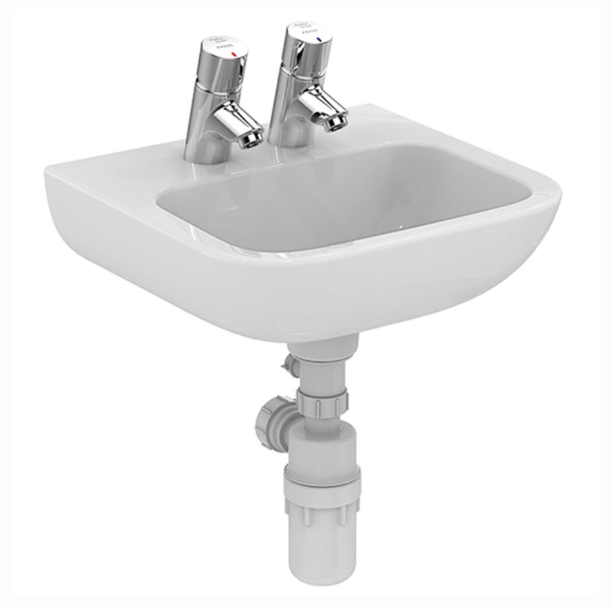 Armitage Shanks Portman 21 400mm Handrinse Basin With 2 Tap Holes (At 100mm Centres), No Overflow Or Chainstay Hole