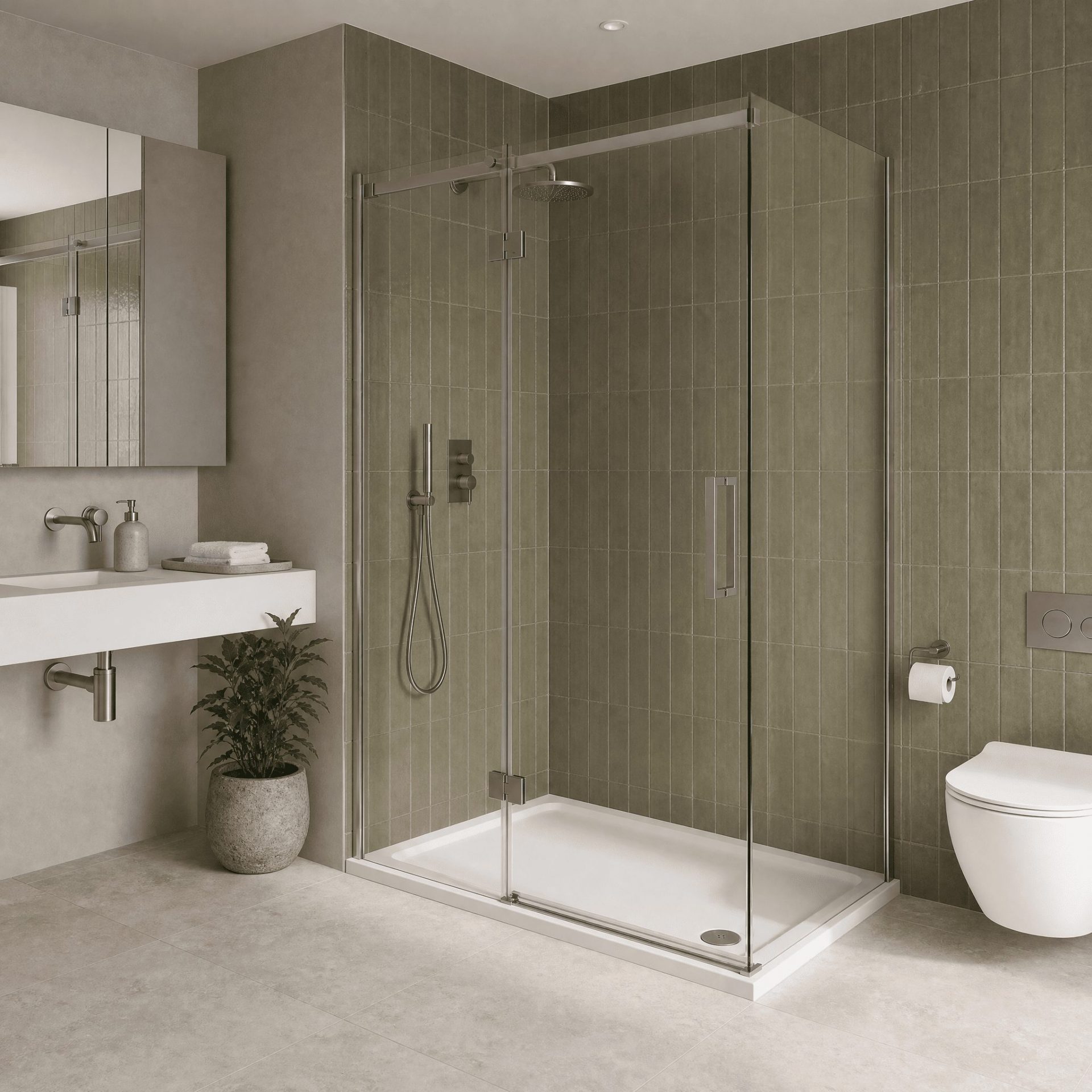 Nuie 40mm Slip Resistant Slimline Rectangular Shower Tray – Matt White
