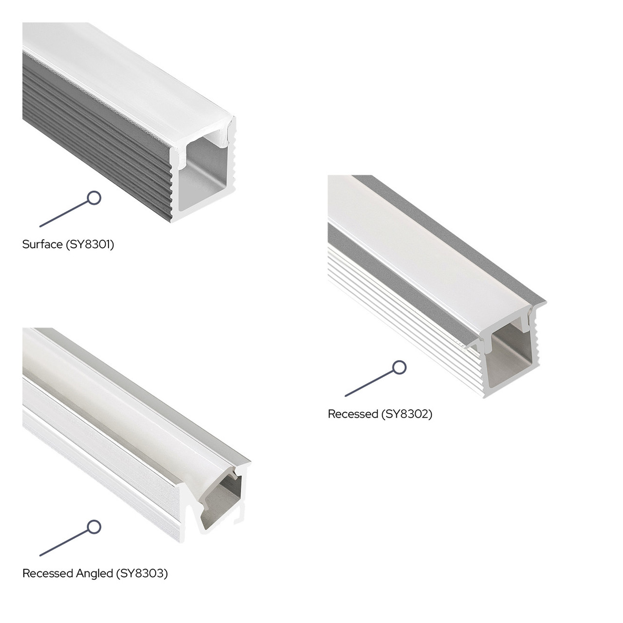 Sycamore Strim Slim Profiles for Veil LED Strip