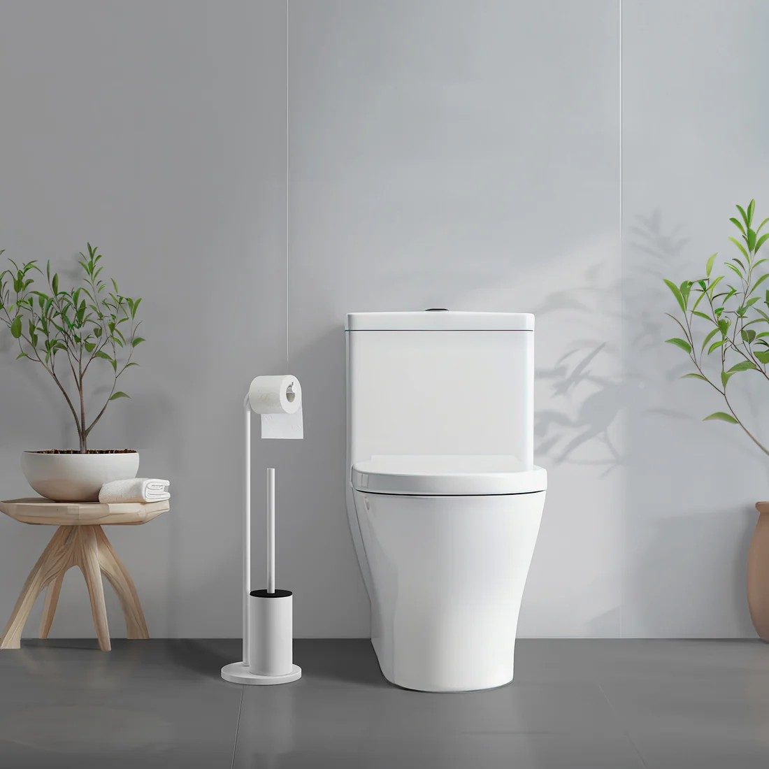 Smedbo Beslagsboden Freestanding Toilet Roll Holder – White