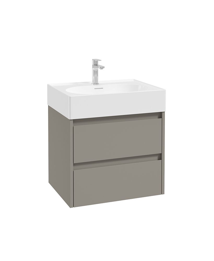 Sonas Living Apex 600mm LED 2 Drawer Wall Hung Vanity Unit & Basin – City Stone