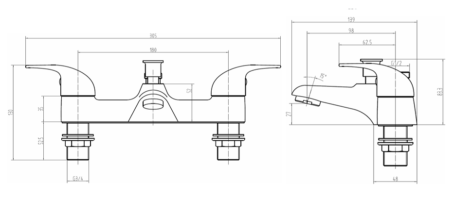 MyStyle Firm Bath Shower Mixer – Chrome