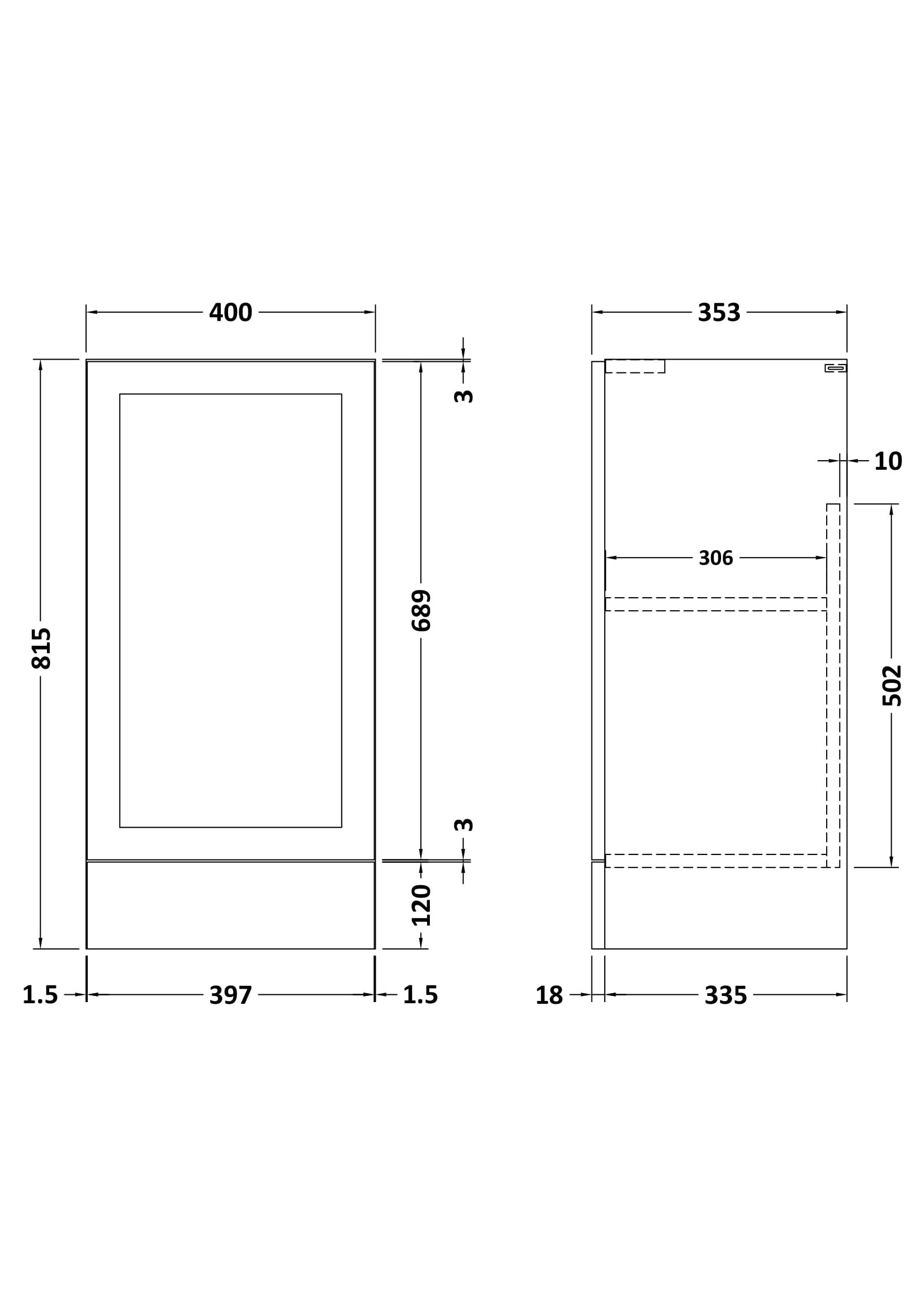 Nuie Lux Fable 400mm 1 Door Standard Floorstanding Base Unit – Matt White