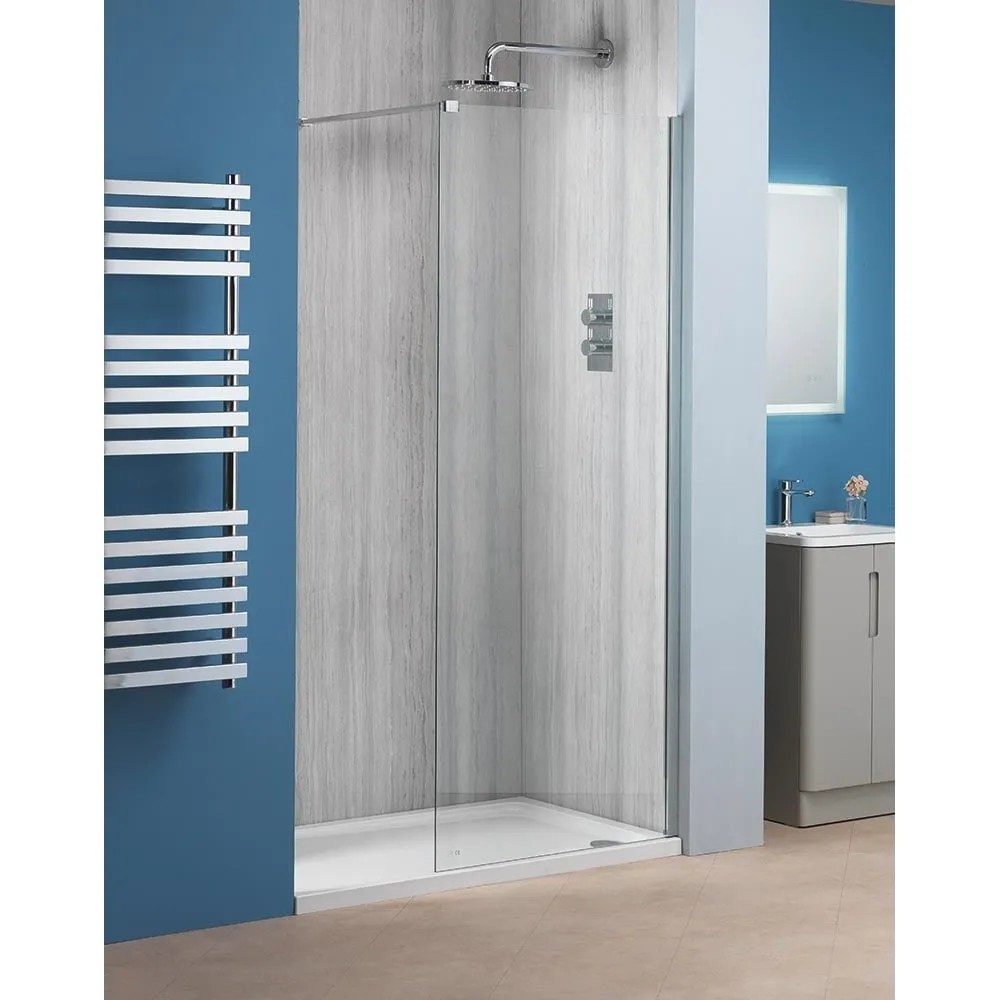 Qualitex Alpha 6mm Walk-In Panels with Easy-Clean Glass – Chrome