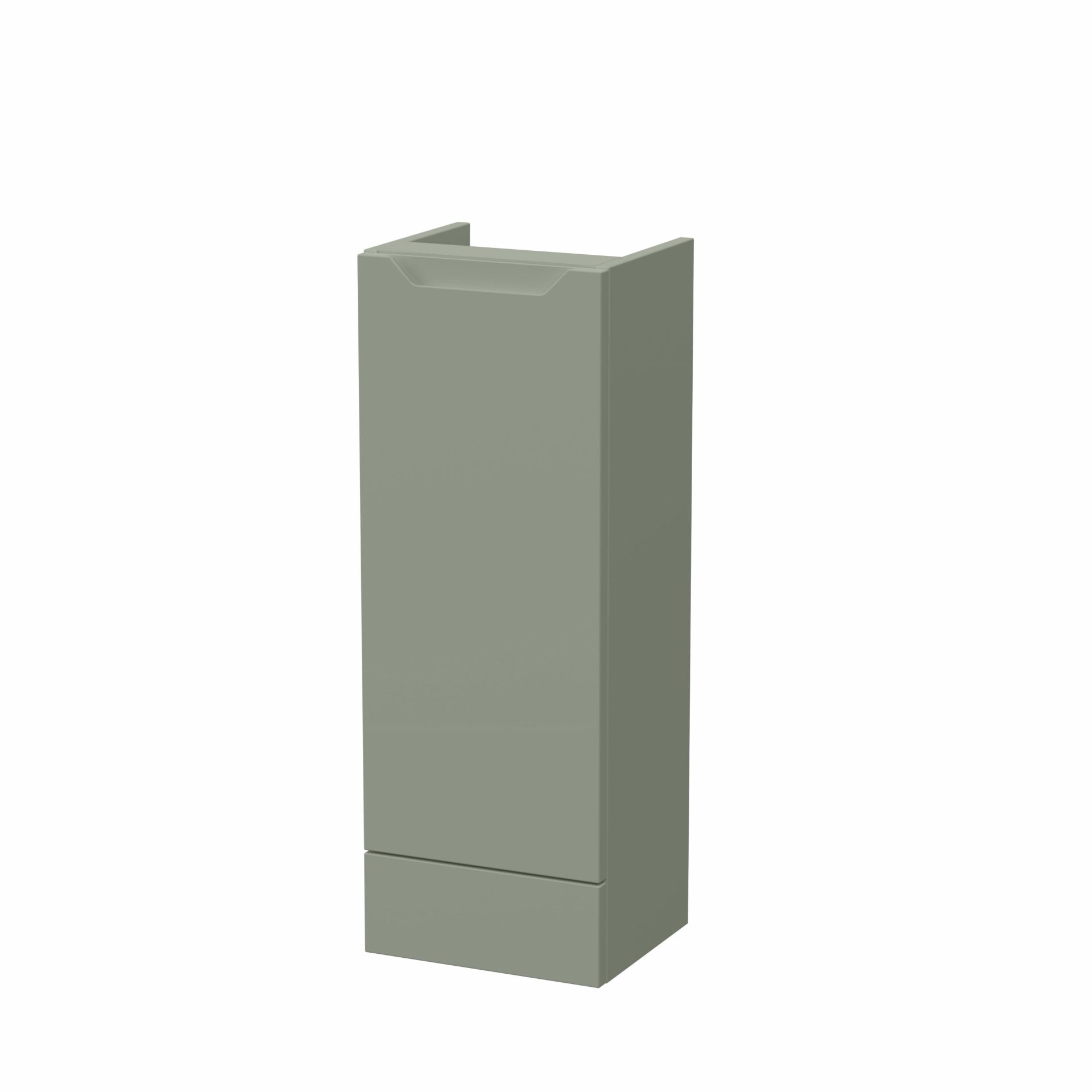 Nuie Lux Loave 300mm 1 Door Slim Floorstanding Base Unit – Fern Green