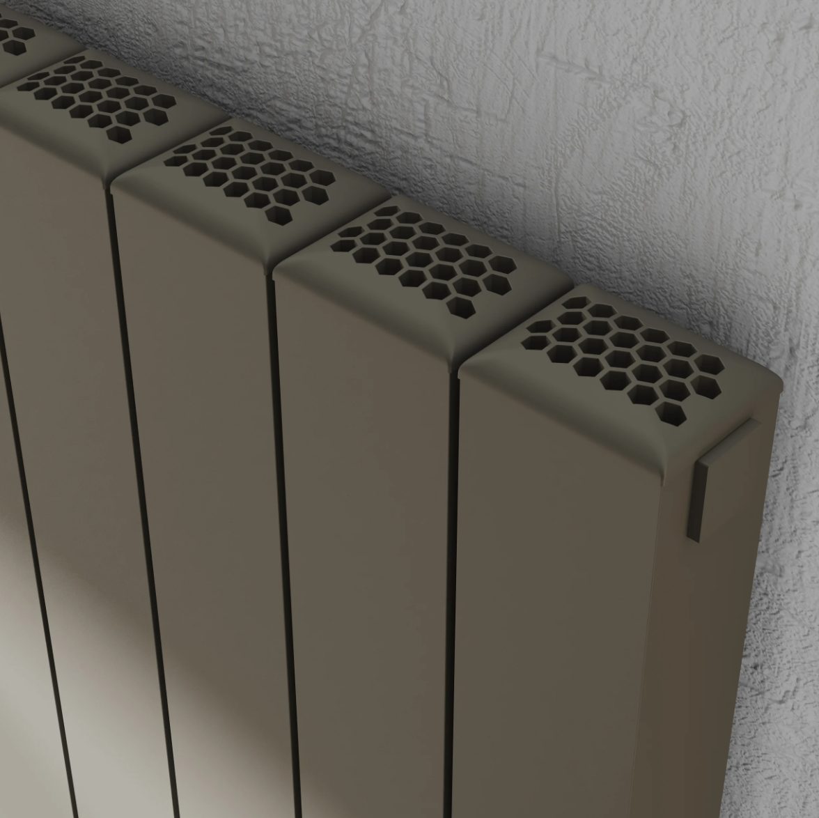 Kartell Edmonton Designer Horizontal Aluminium Radiator – Textured Grey