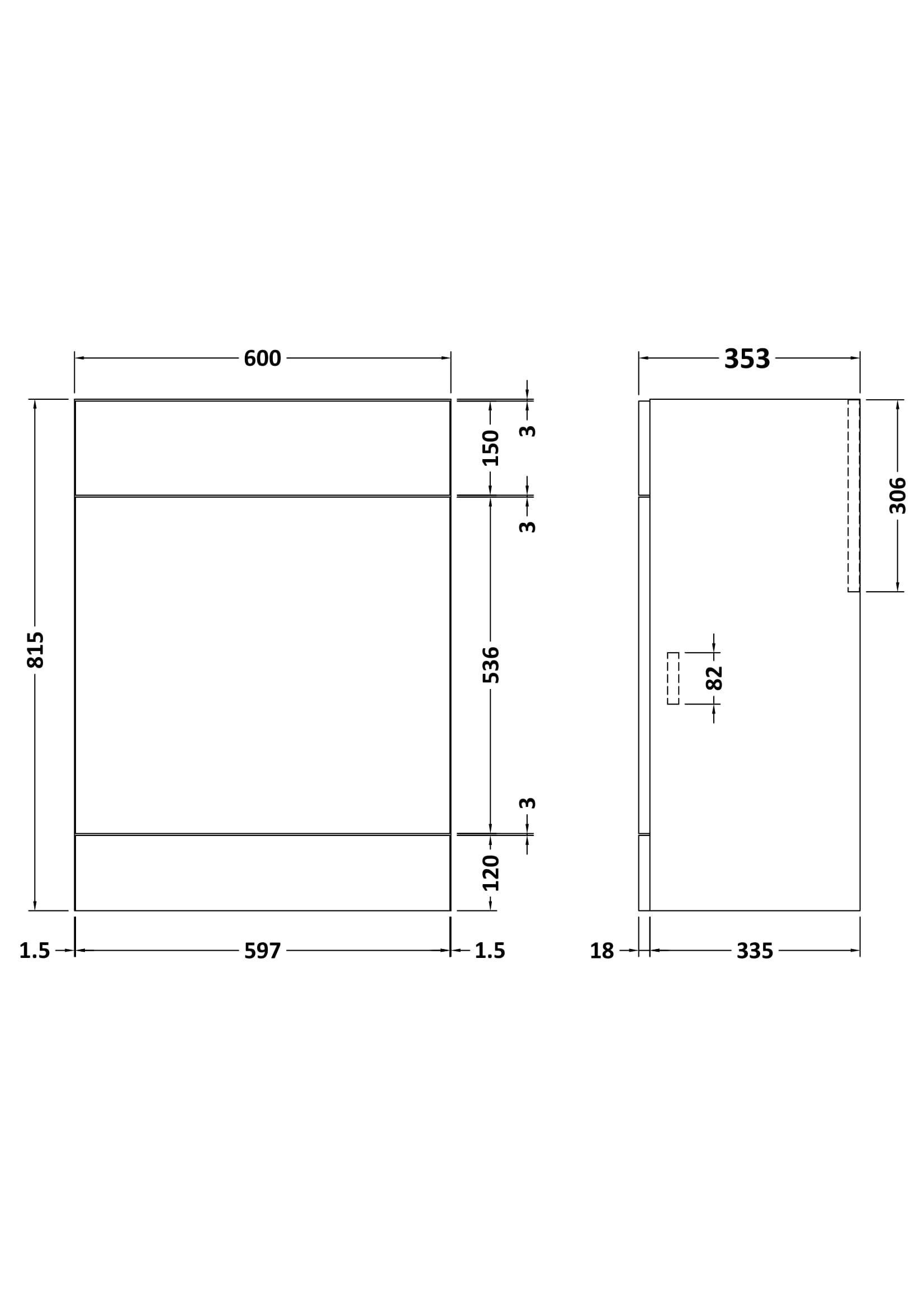 Nuie Lux Krest 600mm Standard Floorstanding WC Unit – Matt White
