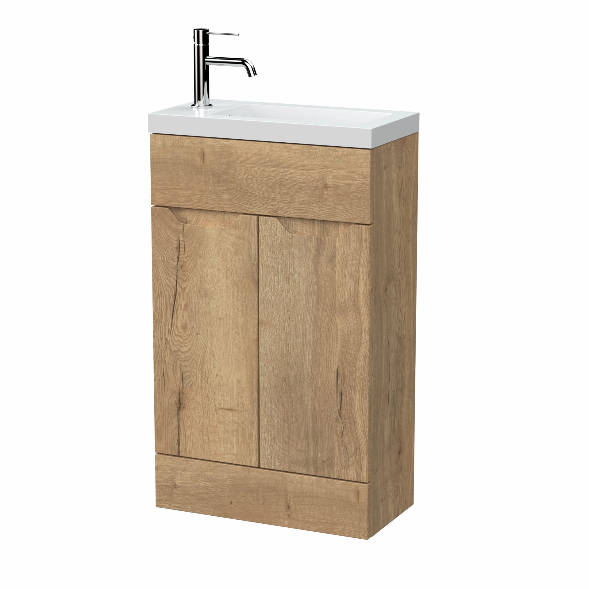 Nuie Lux Loave 500mm 2 Door Slim Floorstanding Unit – Autumn Oak