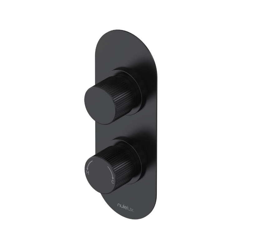 Nuie Lux Esker Single Outlet Thermostatic Shower Valve – Matt Black