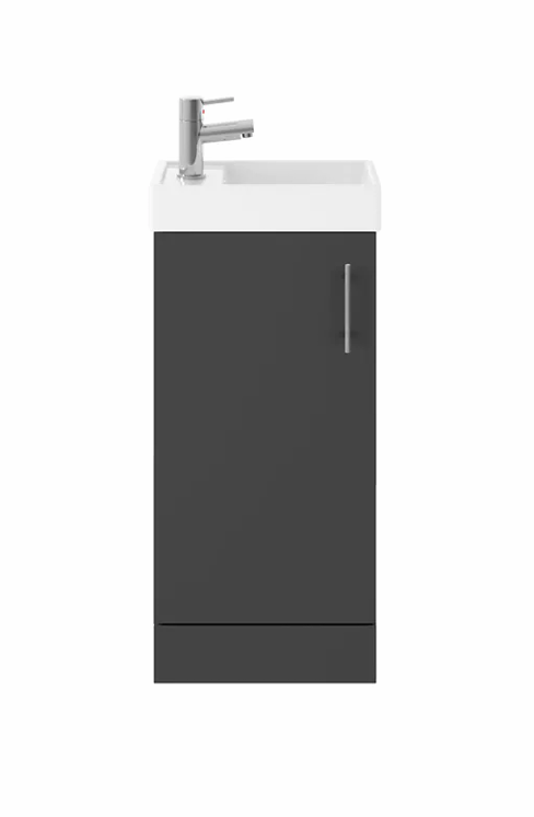 400mm Gloss Grey Floor Standing Cloakroom Suite