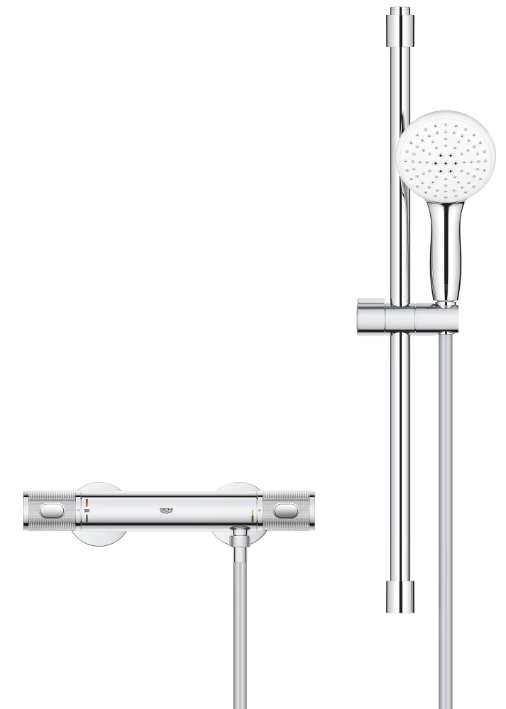 Grohe Grohtherm 1000 Performance Thermostatic Shower Mixer 1/2″ with Shower Set – Chrome