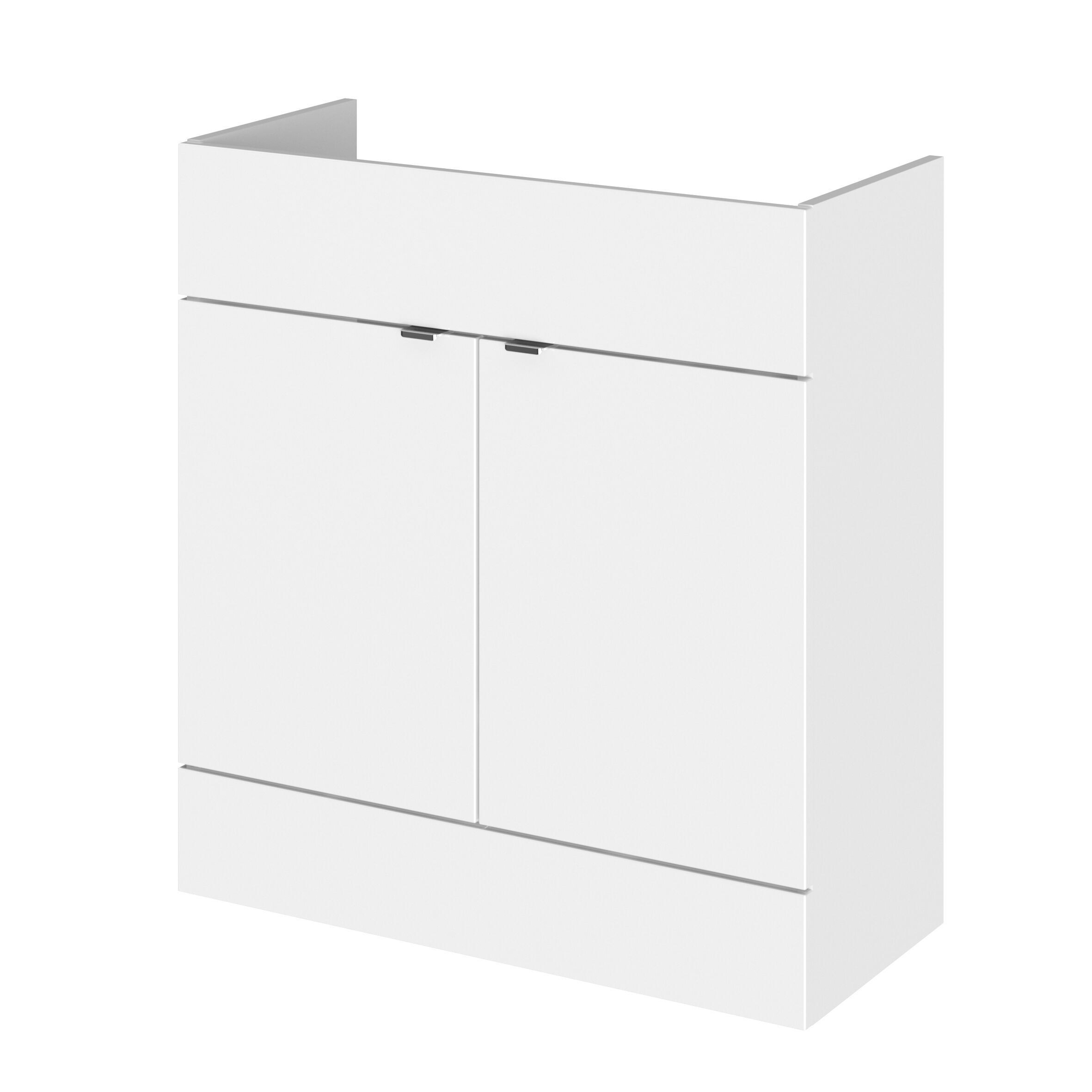 Hudson Reed Fusion Full Depth 800mm 2 Door Floor Standing Vanity Unit – Gloss White