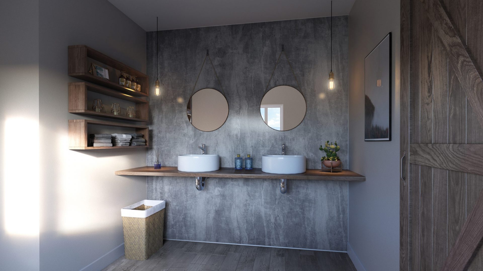Showerwall Impression Collection Wall Panel – Washed Charcoal