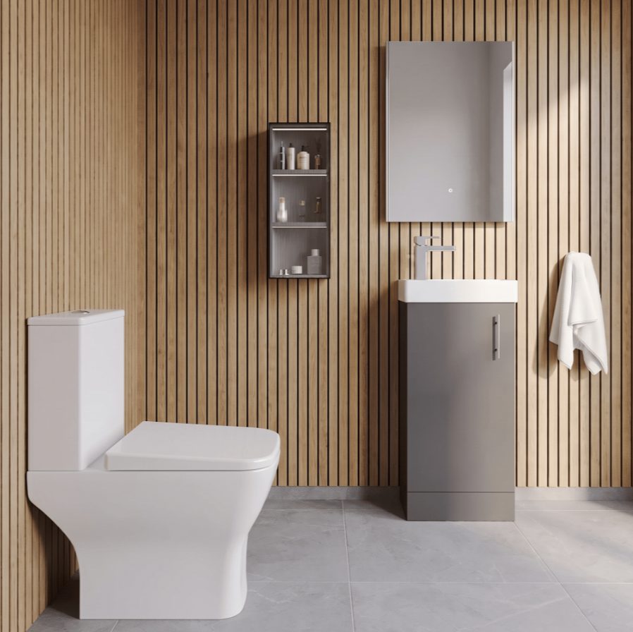 400mm Gloss Grey Floor Standing Cloakroom Suite