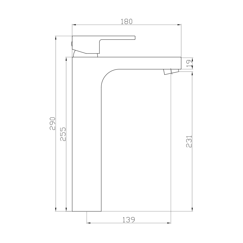 Abacus Ki Tall Mono Basin Mixer – Chrome