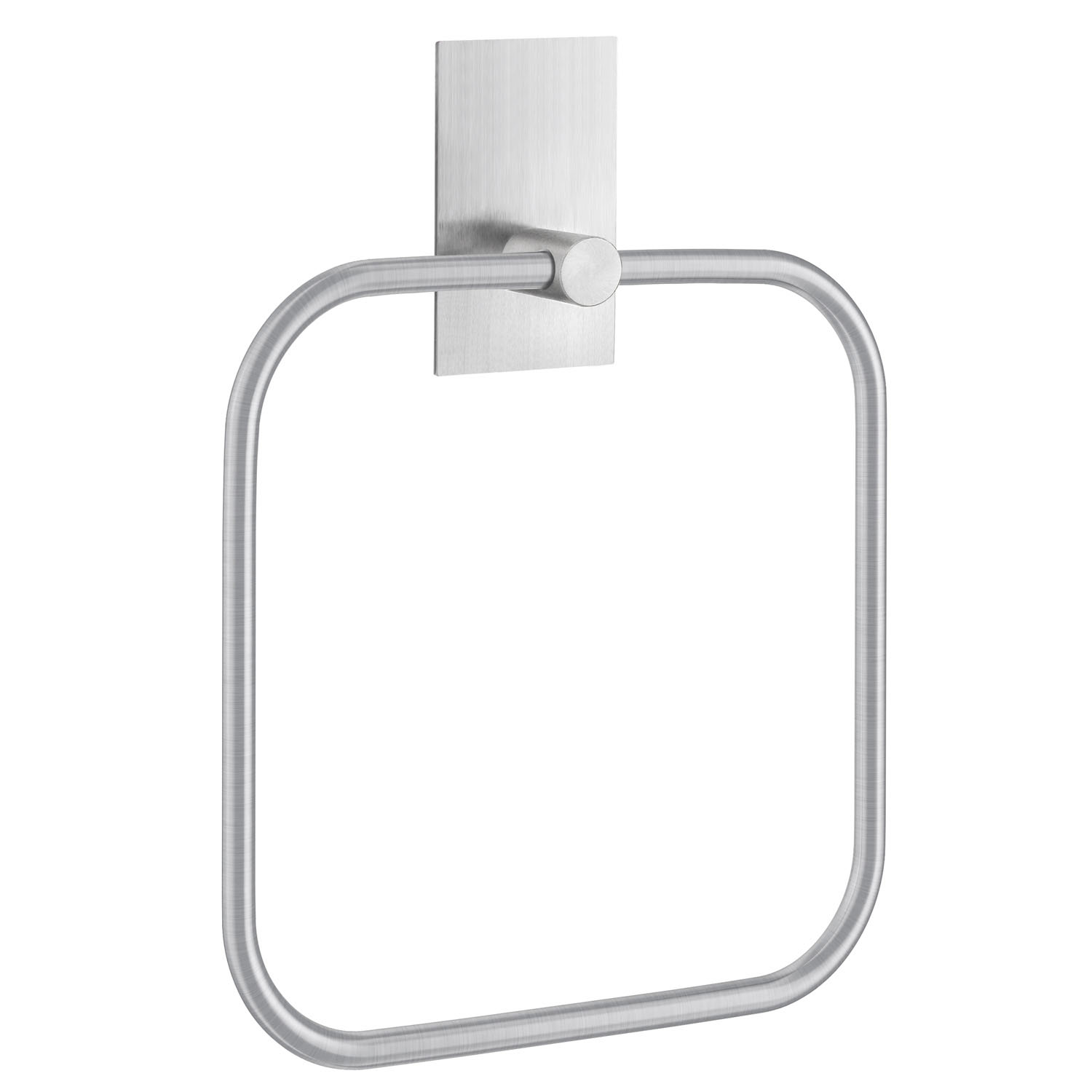 Smedbo Beslagsboden Self-Adhesive Square Towel Ring – Brushed Stainless Steel