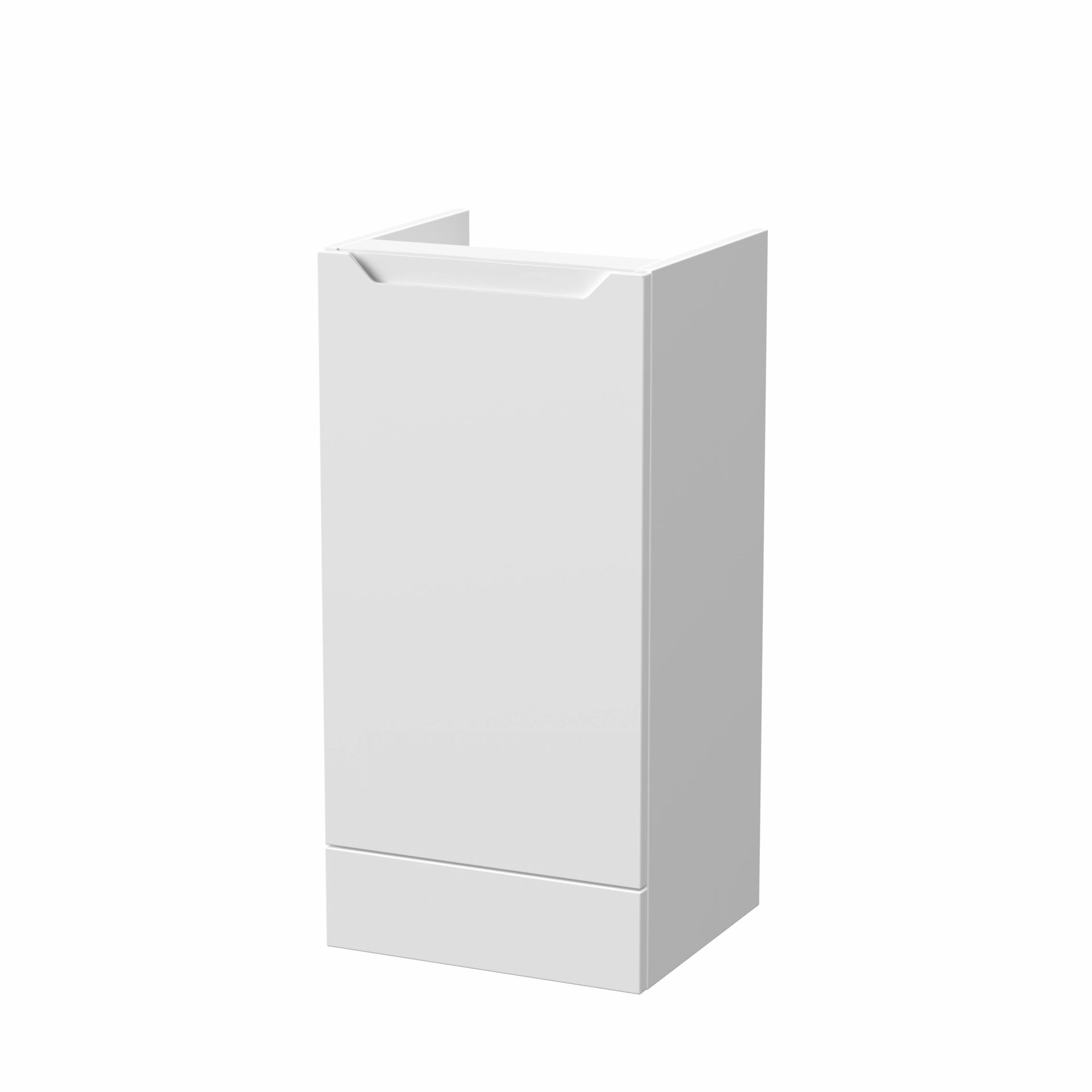 Nuie Lux Loave 400mm 1 Door Standard Floorstanding Base Unit – Matt White