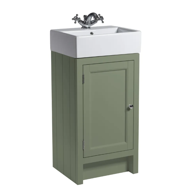 Roper Rhodes Hampton 400mm Cloakroom Vanity Unit & Basin – Matt Sage Green