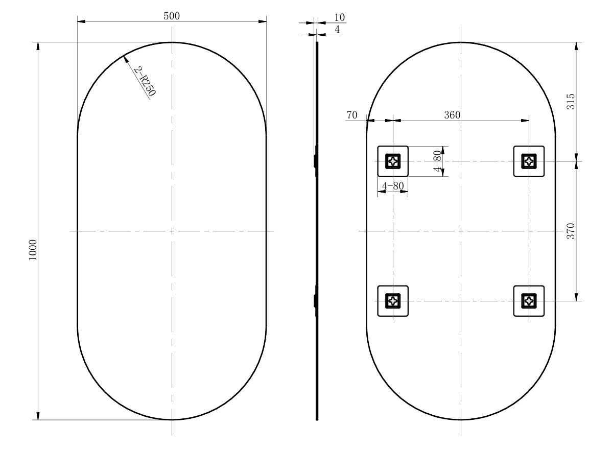 Eastbrook Verzino 1000x500mm Oval Plain Mirror