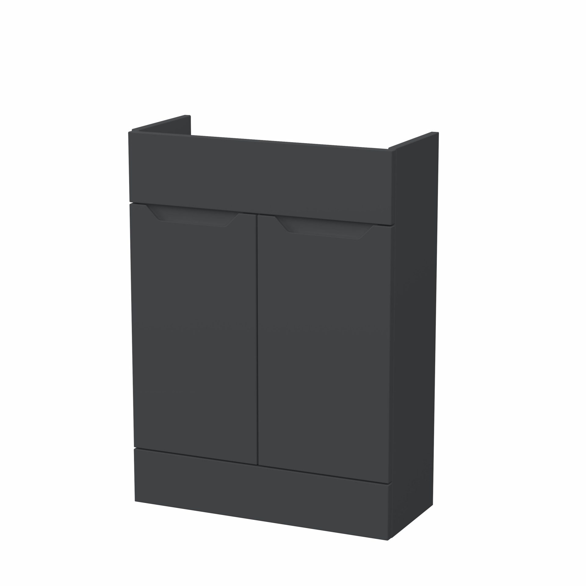 Nuie Lux Loave 600mm 2 Door Slim Floorstanding Unit – Soft Black