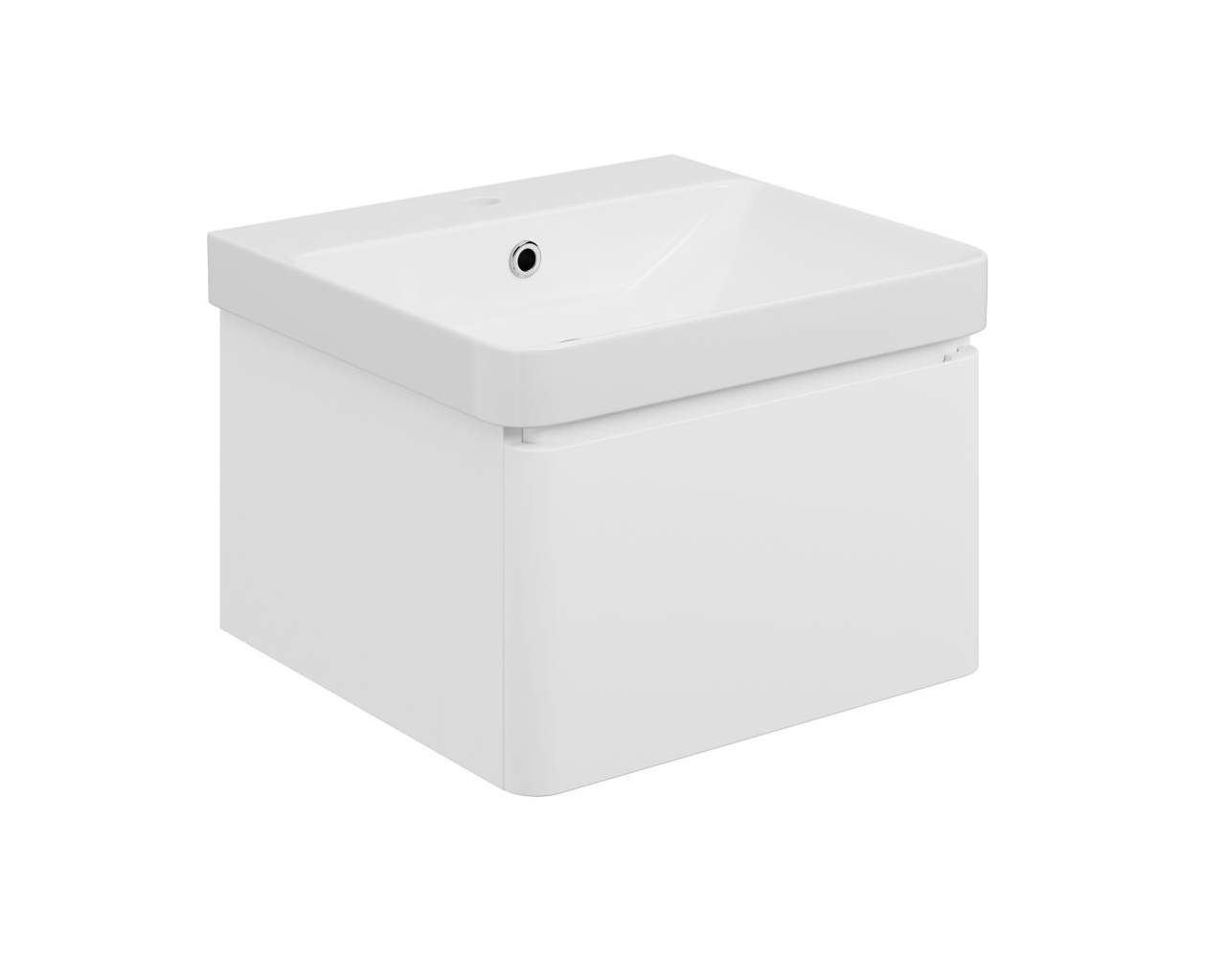 MyBathrooms Clara 500mm 1 Drawer Wall Hung Unit & Basin – Matt White
