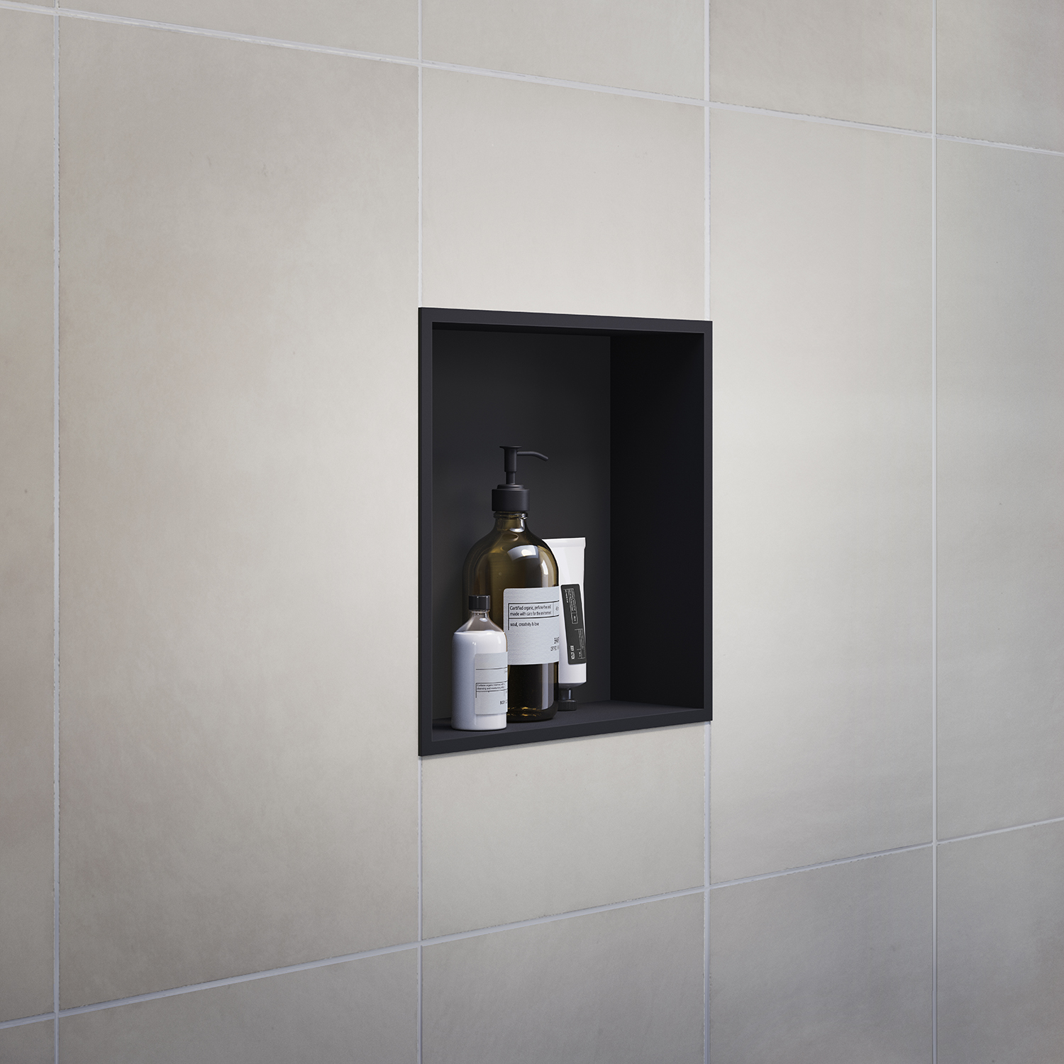 Smedbo Sideline Square Shower and Bathroom Wall Niche 300x300mm – Matt Black