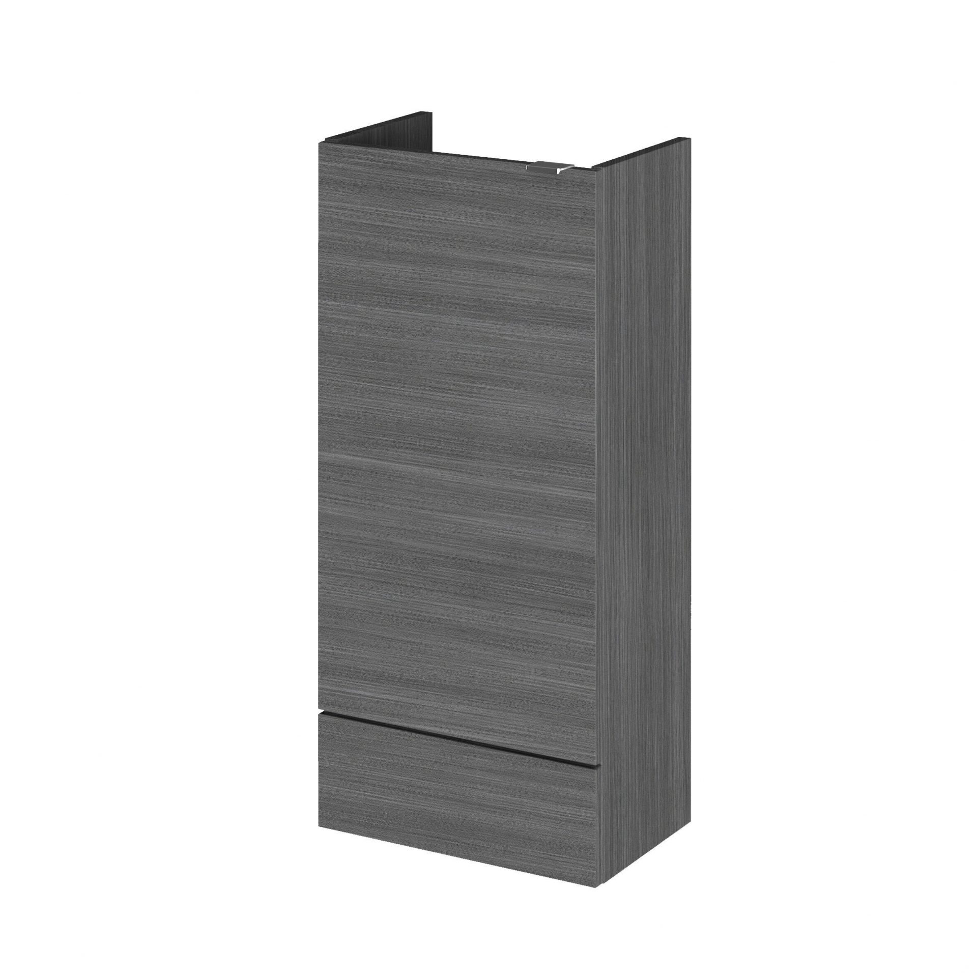 Hudson Reed Fusion Slimline 400mm 1 Door Floor Standing Base Unit – Anthracite Woodgrain