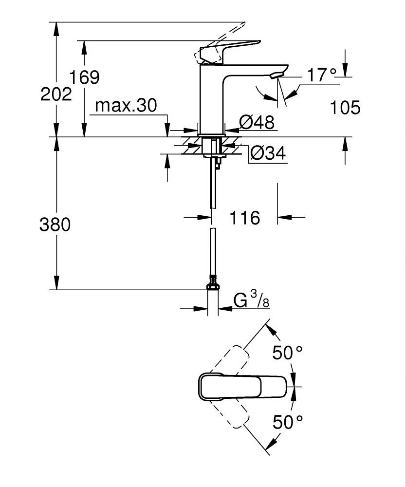Grohe Cubeo Basin Mixer M-Size – Chrome