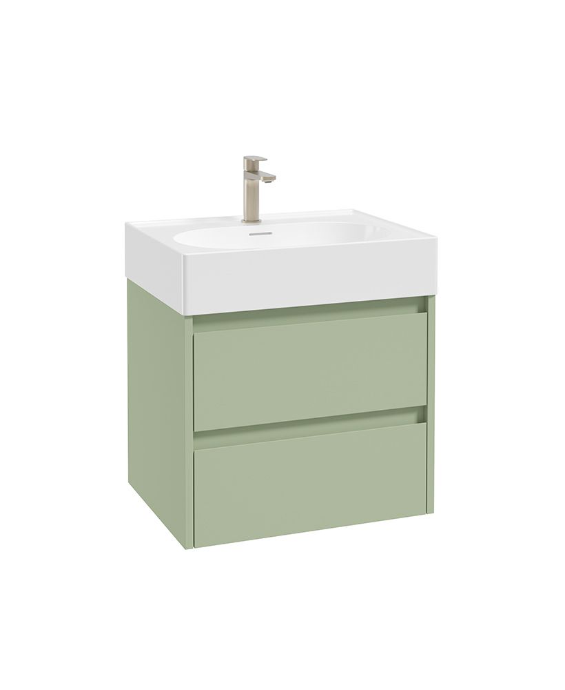 Sonas Living Apex 600mm LED 2 Drawer Wall Hung Vanity Unit & Basin – Parkland