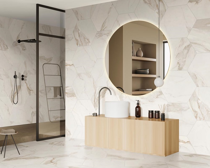 Calacatta Hex Gold Matt 520x600mm