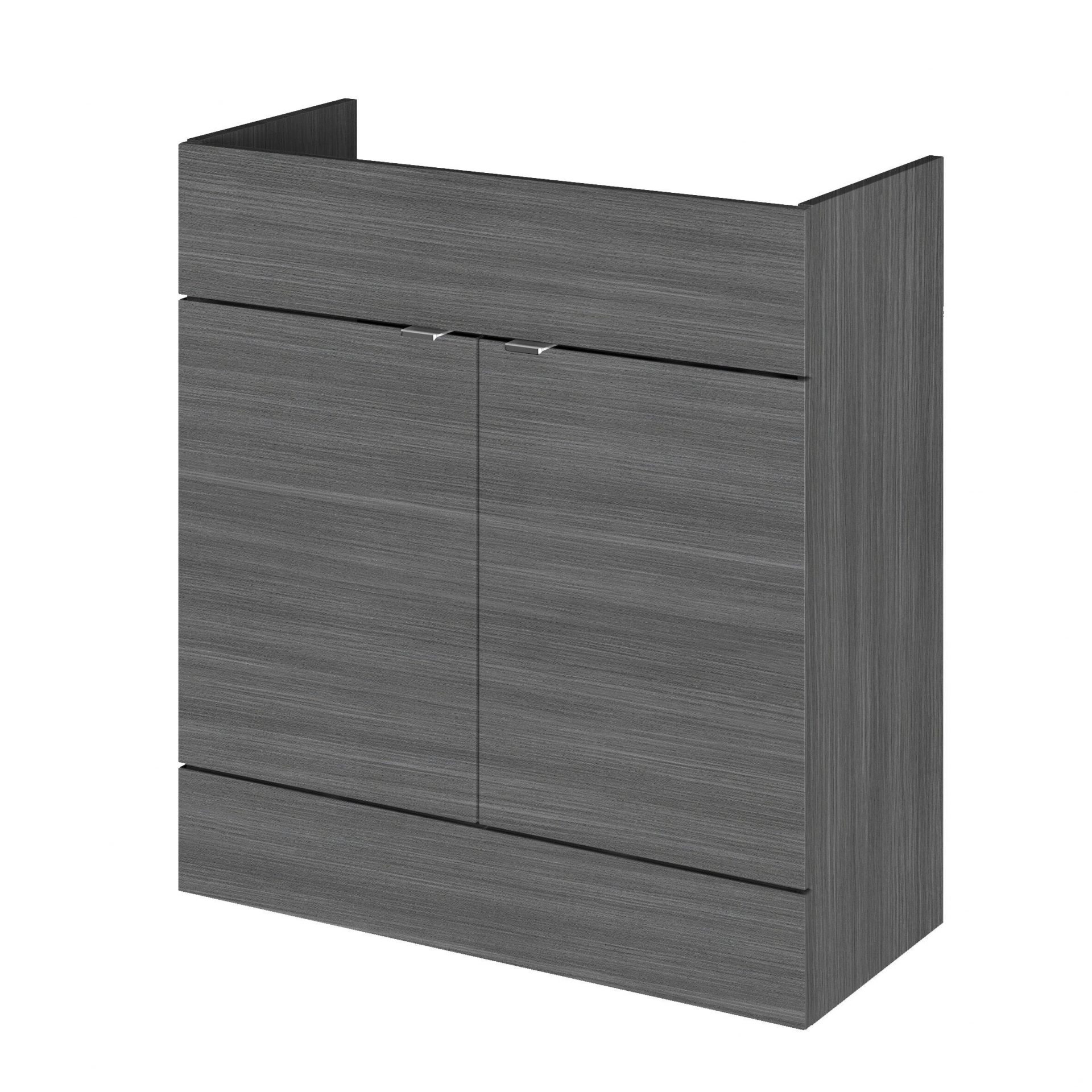 Hudson Reed Fusion Full Depth 800mm 2 Door Floor Standing Vanity Unit – Anthracite Woodgrain