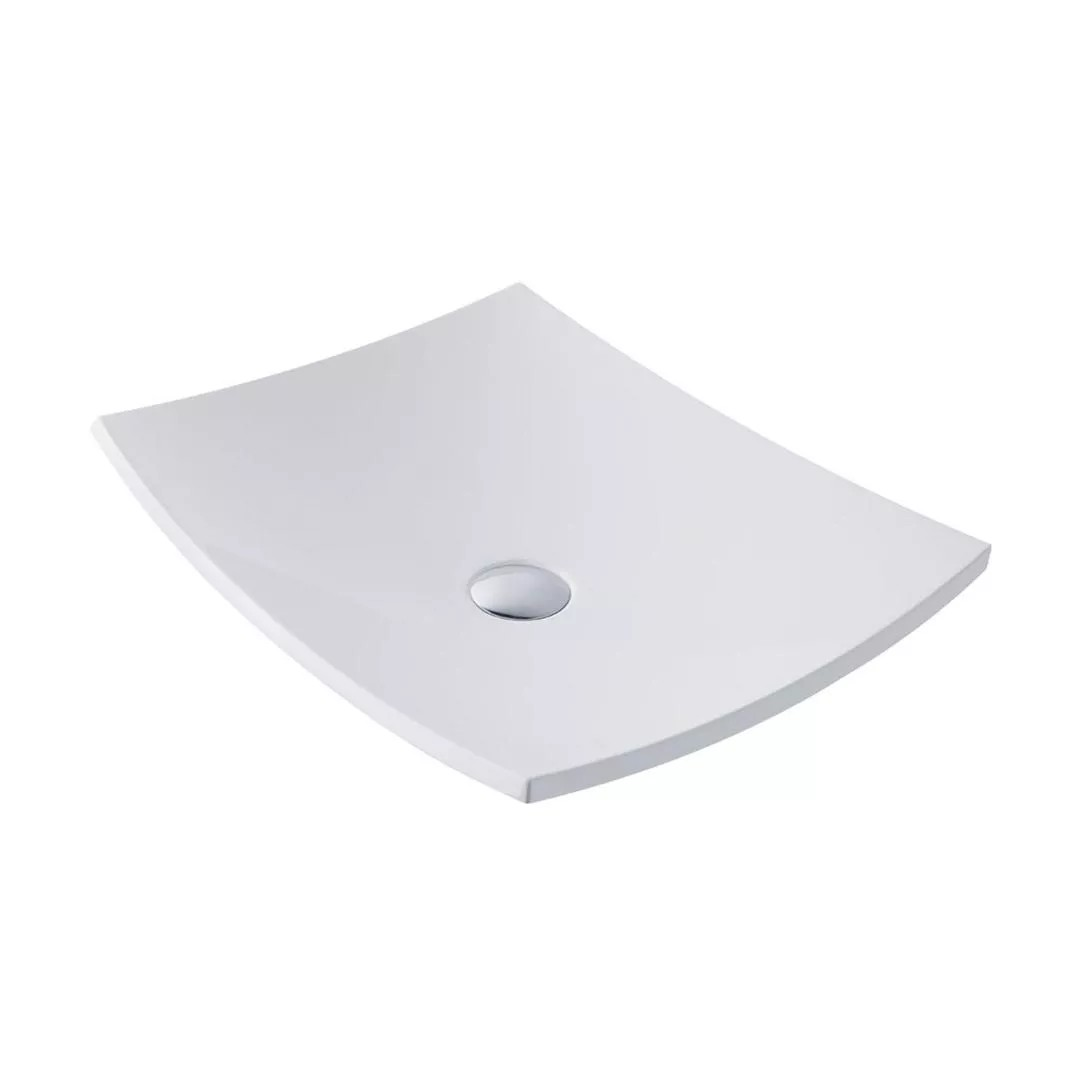 Eastbrook Natura 500x400mm Cast Marble Sit On Basin – White