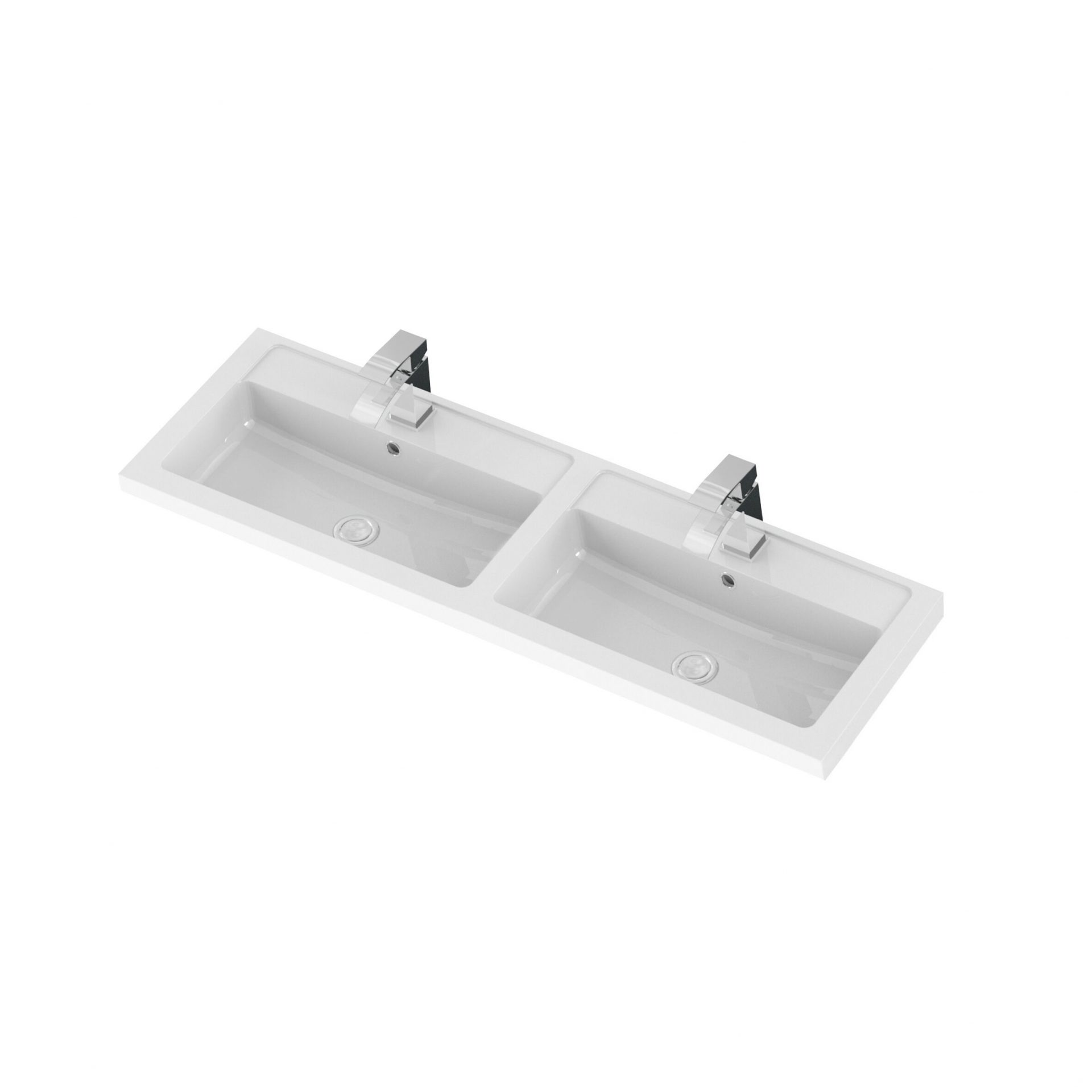 Nuie Lux 2TH 1200mm Polymarble Twin Basin