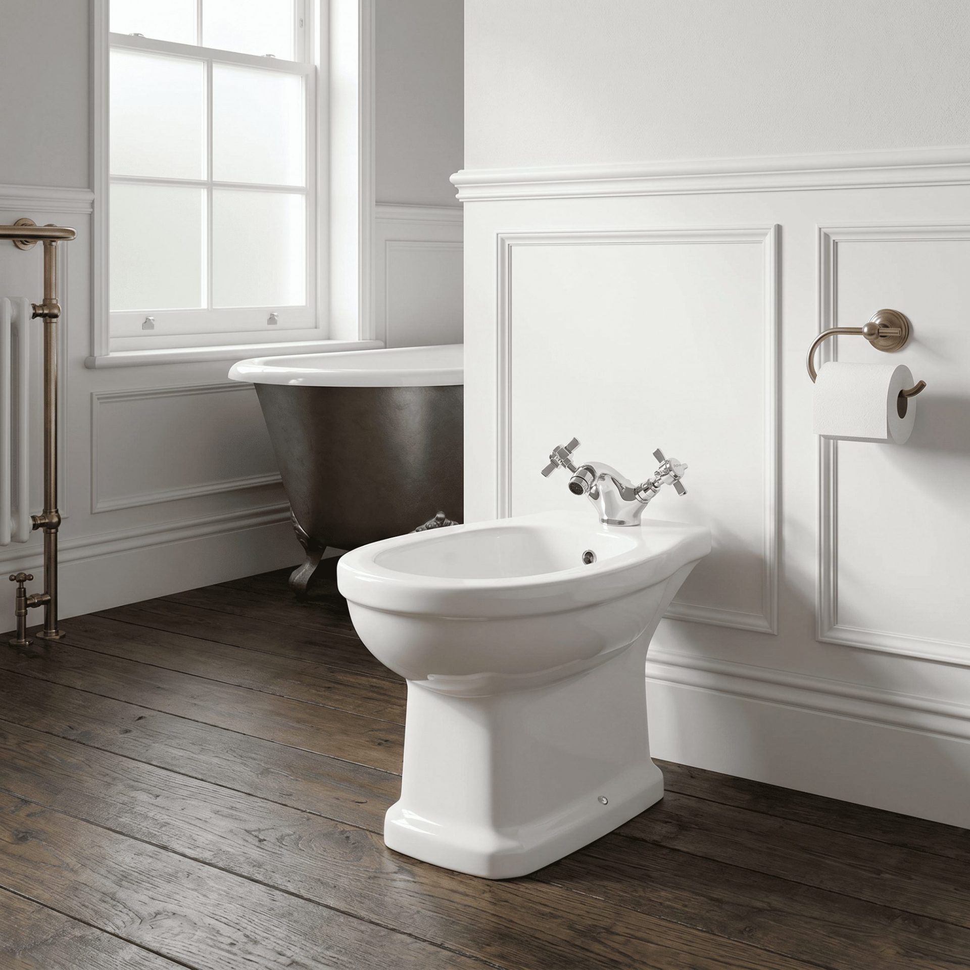 Nuie Beaumont Traditional Luxury Mono Bidet Mixer with Pop-Up Waste – Chrome